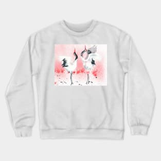 Japanese dancing cranes Crewneck Sweatshirt